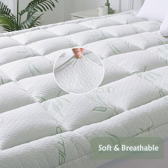 WhatsBedding Full Mattress Topper,Soft Pillow Top Mattress Topper, 8-21inch, Ful gallery