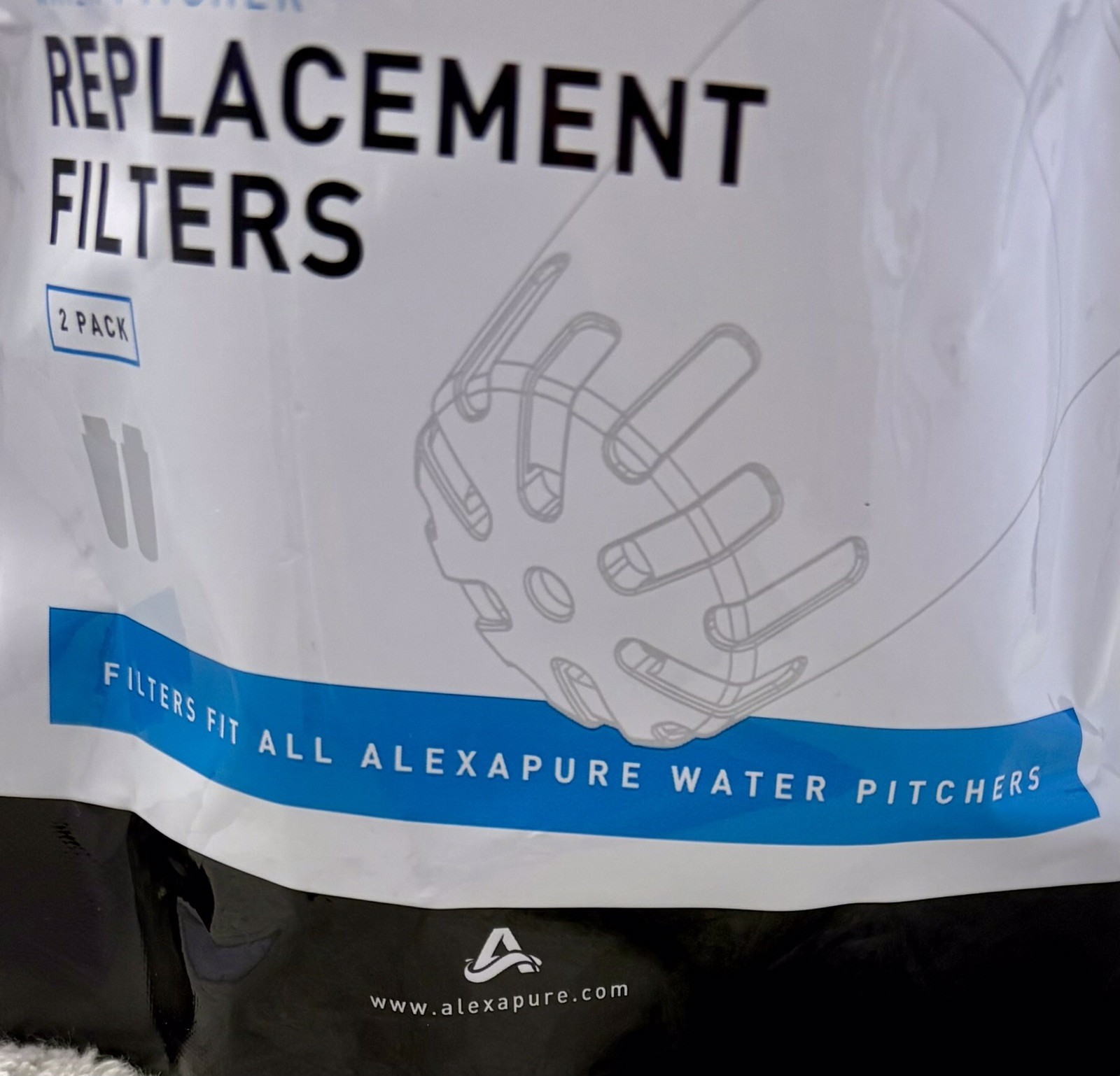 Alexapure Pitcher Replacement Water Filter 2 Pack Filters New Exp 12/31/2027 gallery