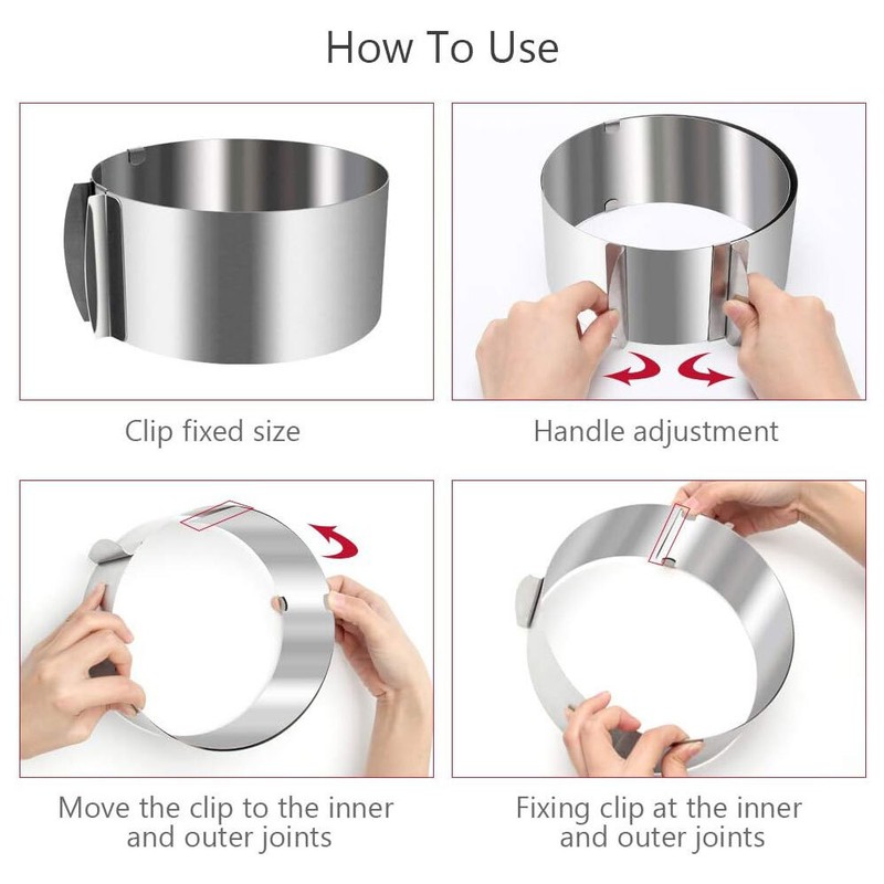 6-12 Inch Adjustable Cake Ring Stainless Steel Bakeware Tools Round Pastry Mould gallery