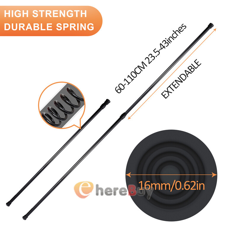 24-44 in. Adjustable Spring Tension Curtain Rod, 5/8 in. Diameter Steel Tube LOT gallery