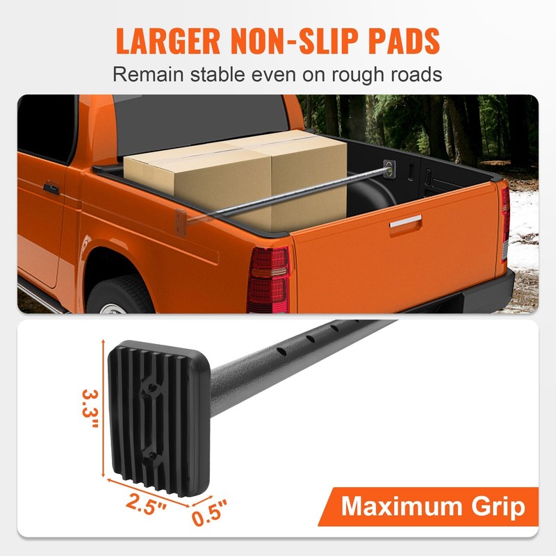 Adjustable Cargo Bar for Pickup Truck Bed, 40-73in Steel Load Stop, 220lb Limit gallery