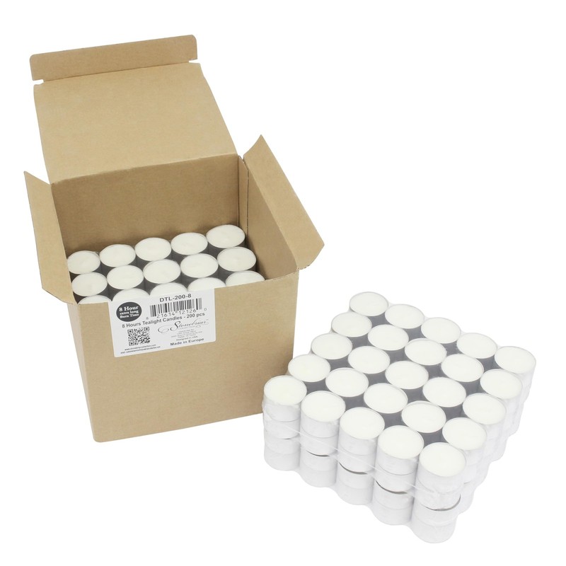 100 Pack Unscented 8 Hour Extended Burn Time Tea Light Candles, White, 100 Count gallery