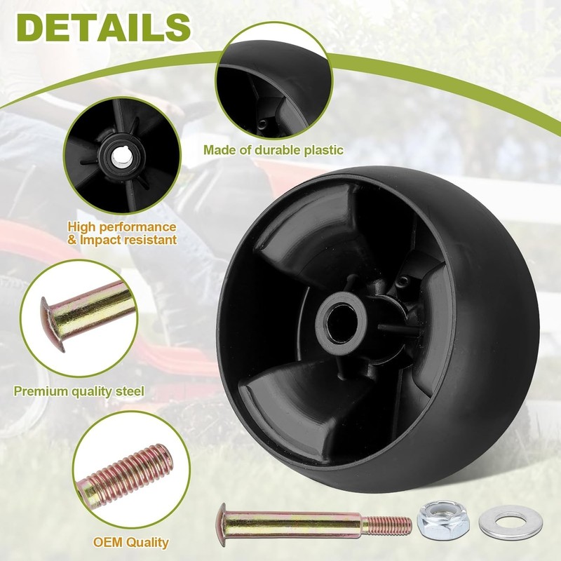 4-Pack 5'' Mower Deck Wheel Kit for MTD & Cub Cadet - Durable Replacement gallery