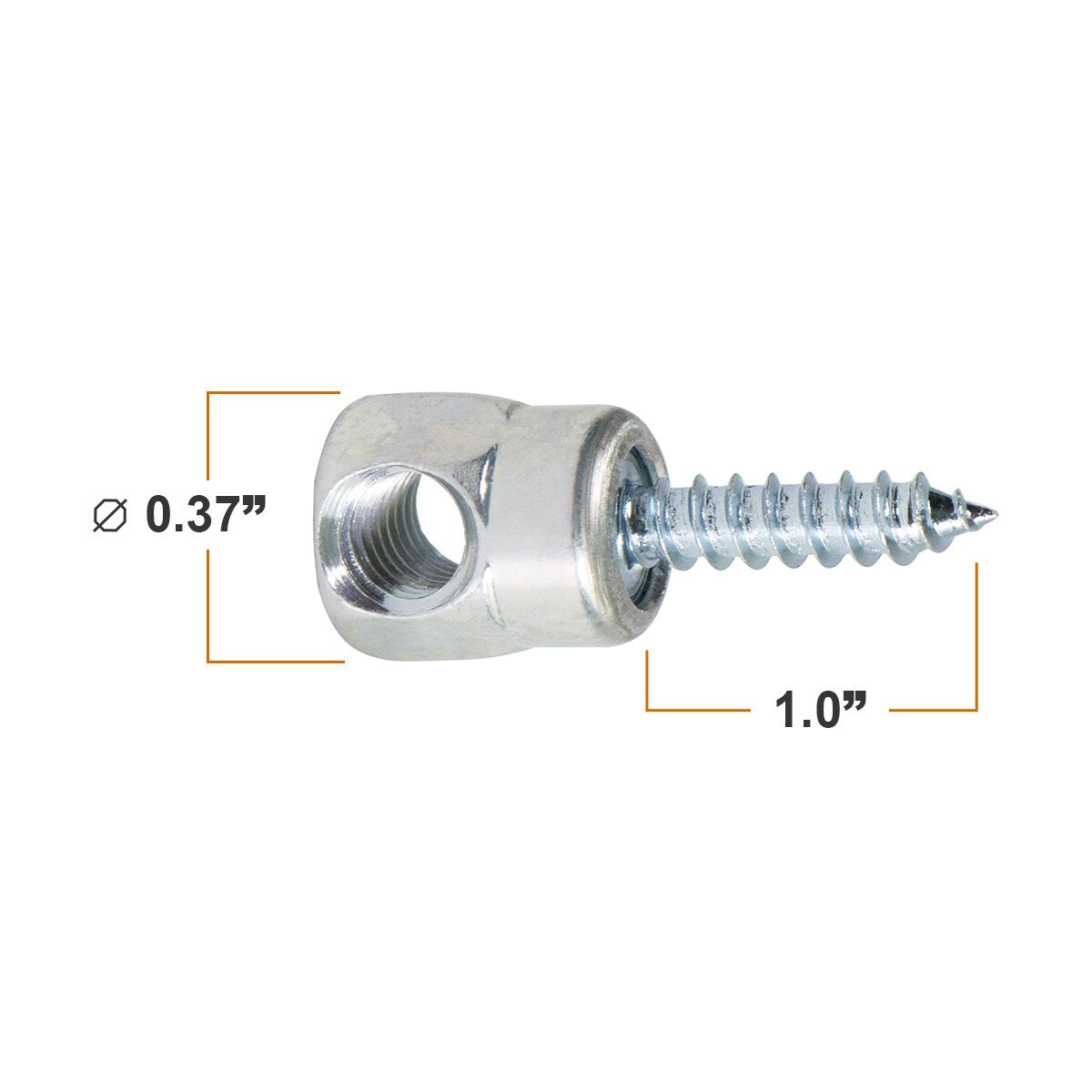 Sammys 1/4 x1'' Horizontal Rod Anchor Screw 3/8" Threaded Fitting for Wood 25 pk gallery