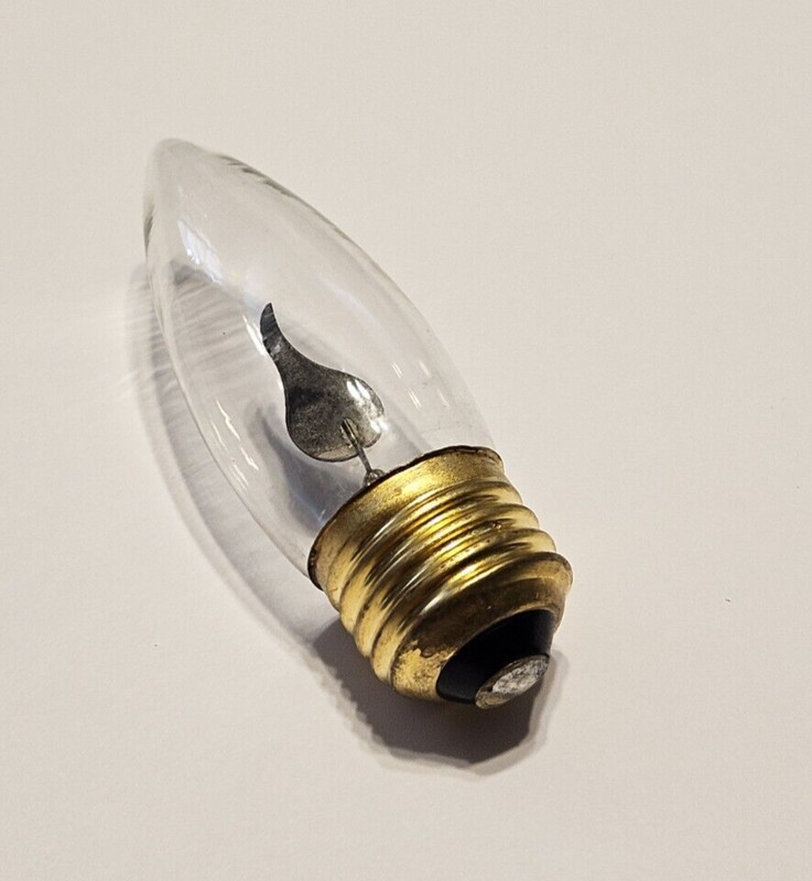 FLICKER FLAME CLEAR LIGHT BULB 3 WATT E26 STANDARD BASE NEW 22105J gallery