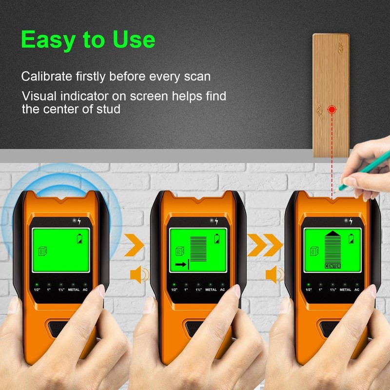 Multifunctional Stud Locator - Detect Metal, AC Wires & More Effortlessly gallery