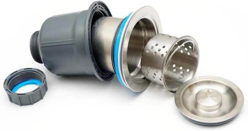 Kitchen Sink Drain Assembly, 3-1/2-Inch Kitchen Sink Strainer and Stopper with D gallery