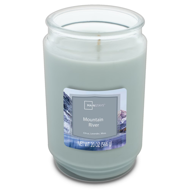 Mainstays Mountain River scented single-Wick Large Glass Jar candle 20 oz... gallery