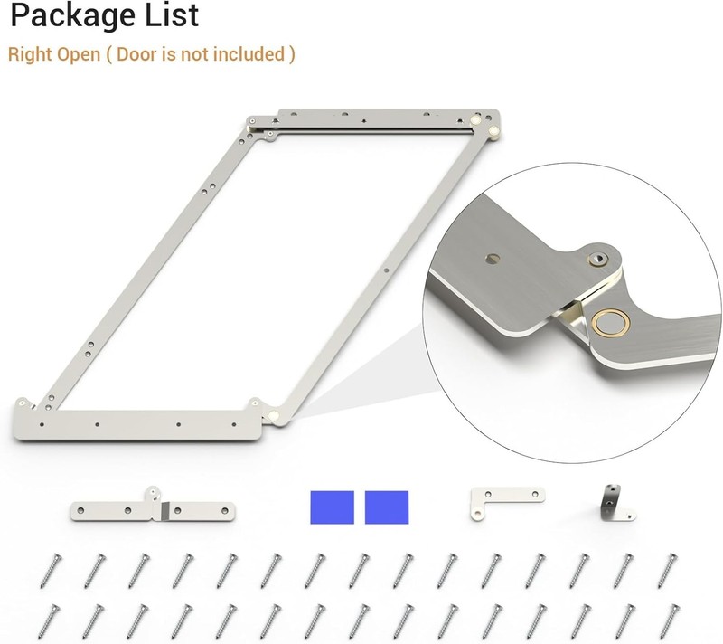 180 Degree Bifold Barn Door Hardware Kit Hidden for Left/Right Open Closet Doors gallery