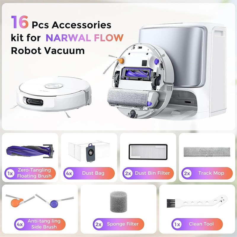Replacement Accessories Kit Compatible for Narwal Flow Robot Vacuum Parts gallery