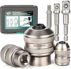 6 Pcs Adjustable Tap Sockets Tap Socket Set 1/4″, 3/8″, 1/2″ Tap Holder Tool New