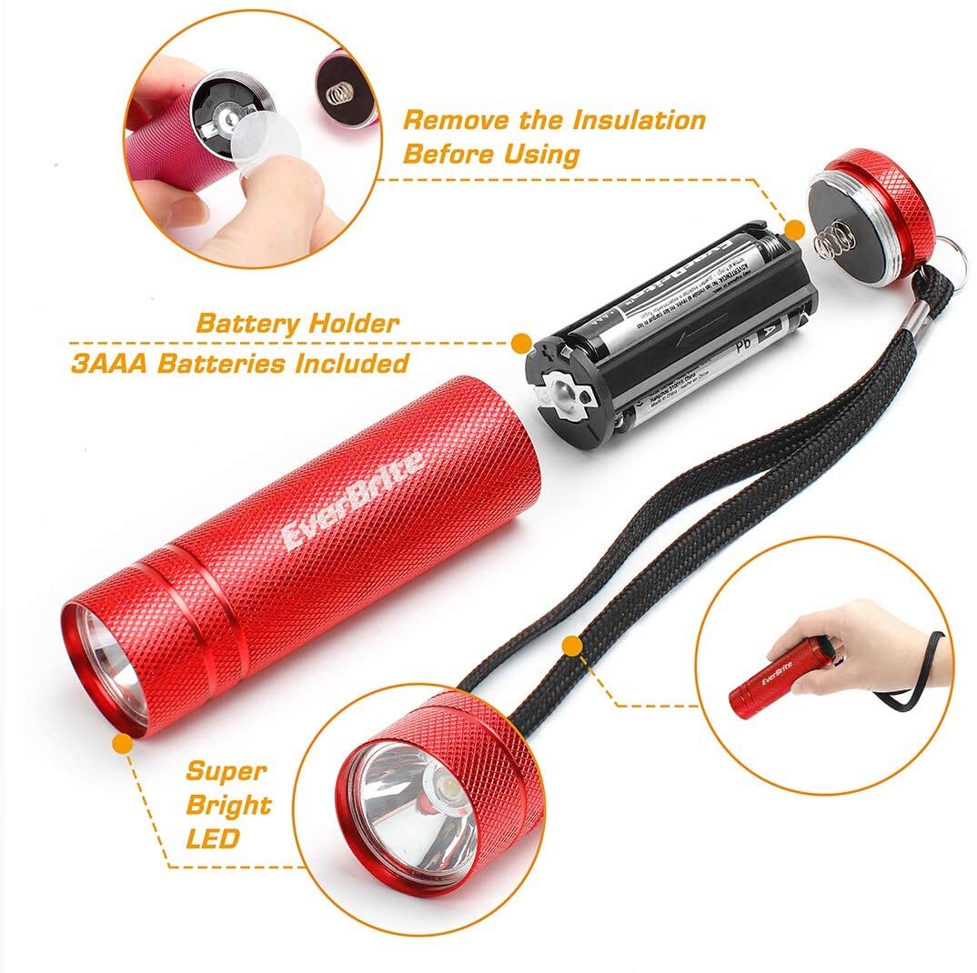 EverBrite 30-PC Flashlight Set Aluminum LED Handheld Torches w/Lanyard Batteries gallery