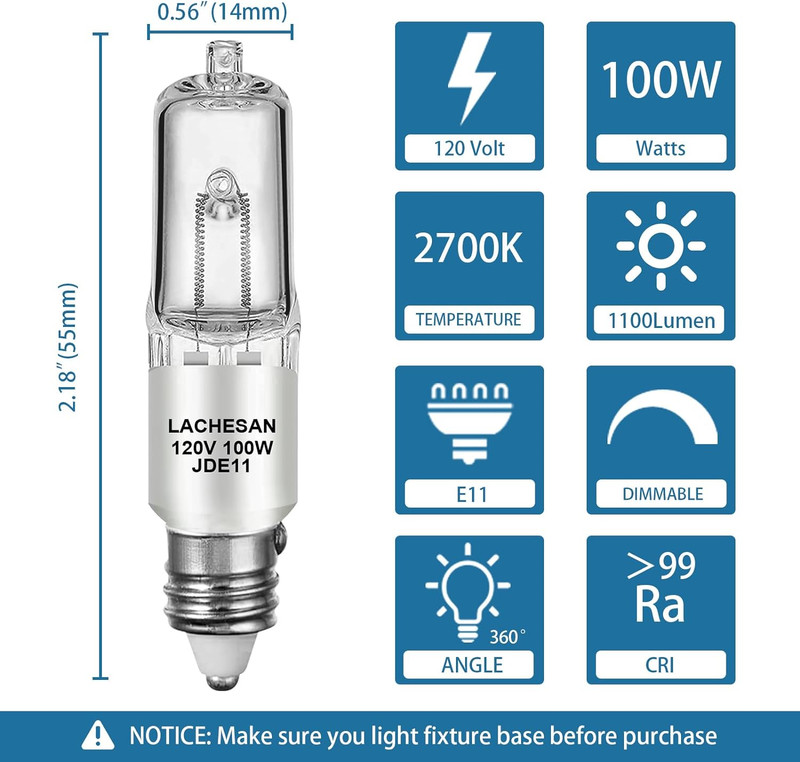 JDE11 120V 100W, E11 Halogen Bulb（Replacement E11 Led Bulb） T4 Mini Candelabra B gallery