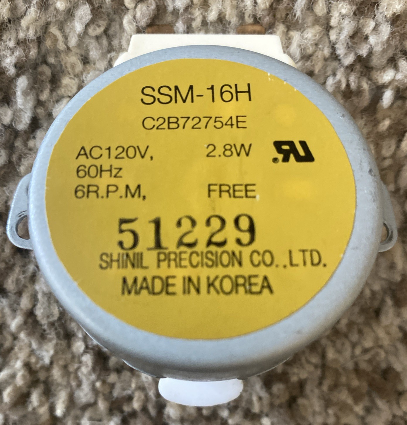 Whirlpool Part SSM-16HR C2B72754E Microwave Turntable Motor gallery