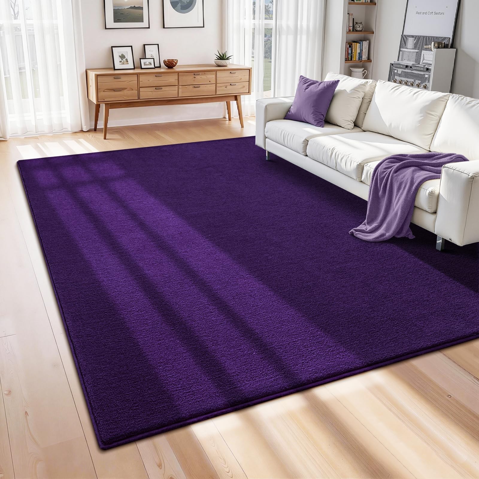 4x6 Rug for Bedroom, Soft Memory Foam Carpet with Upgraded 4ft X 6ft Purple gallery