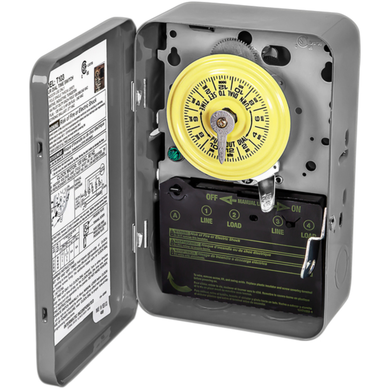 Intermatic T103 24-Hour Mechanical Time Switch 40A 120V DPST Indoor NEMA 1 NEW gallery
