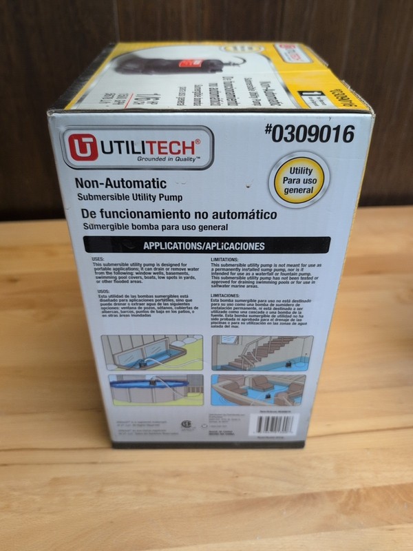 UltiliTech Non Automatic Submersible Utility Pump 1/6 HP gallery