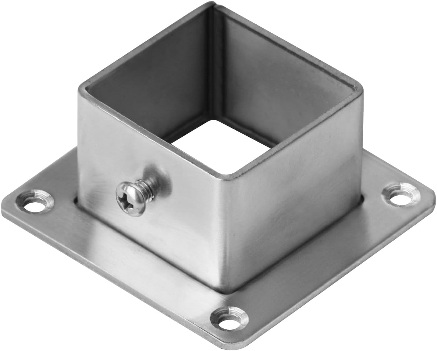 10 PCS 1-1/2" Square Post Flange Base, Stainless Steel Deck Rail Silver gallery
