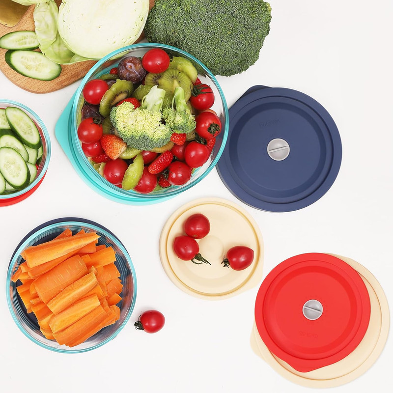 Replacement Lids for Pyrex 7202-PC 1 Cup, Silicone round Storage Cover Lid for A gallery