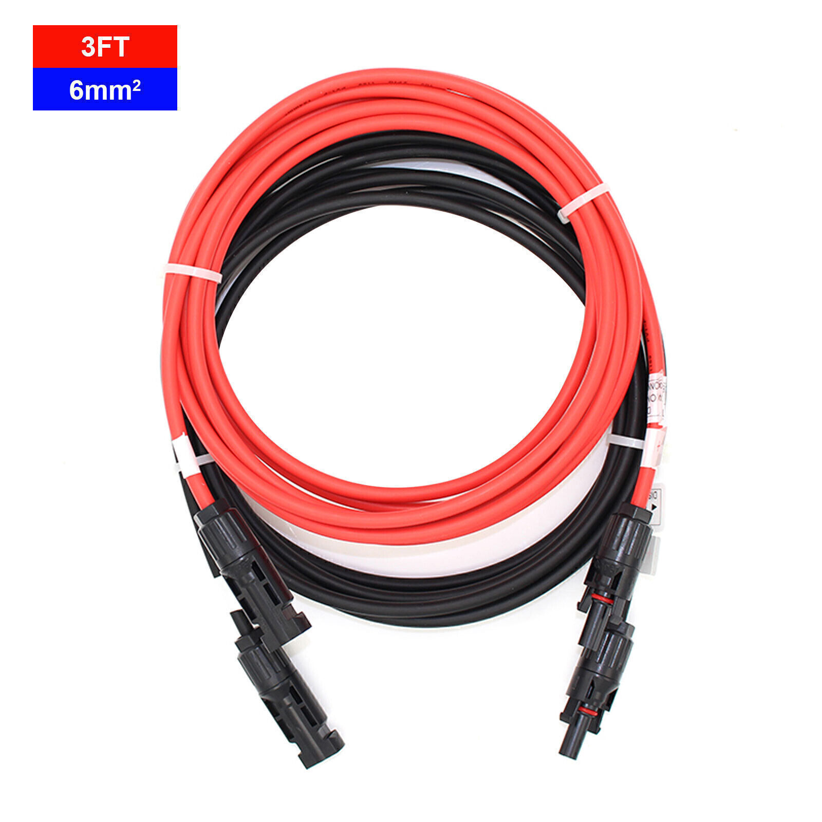Solar Panel Wire 50 ft 10 A W G 6 mm 2 Solar Cable Tinned Copper Wire Black Red gallery