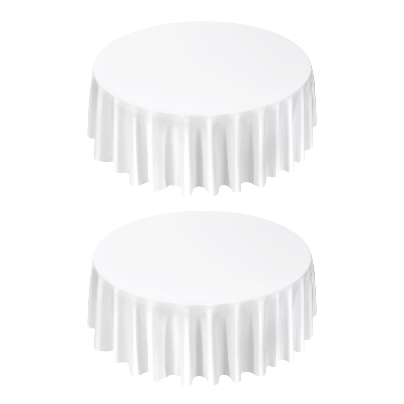 Uimoso Round Polyester Tablecloth for Weddings and Banquets, White,2-Pack,120 In gallery