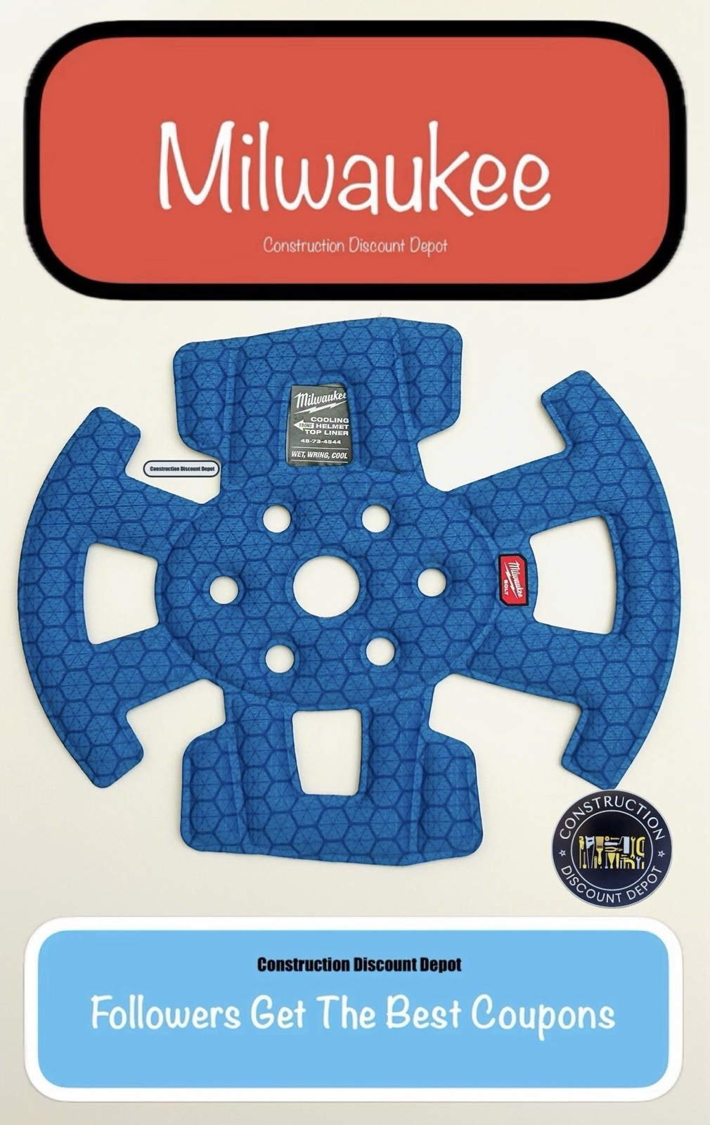 Milwaukee Bolt Safety Helmet Cooling Liner 48-73-4544 Blue gallery