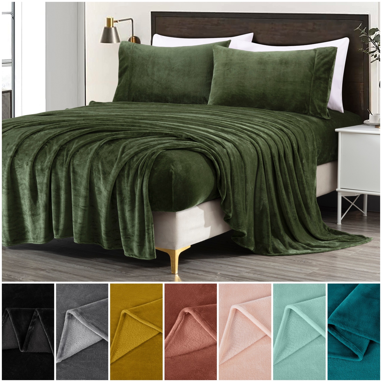 Chezmoi Collection Lavish Extra Soft Microplush Fleece Velvety Bed Sheet Set gallery