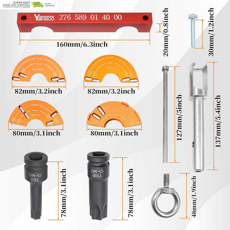 Engine Alignment Locking Timing Tool Kit with 4PCS Camshaft Adjuster Tool Kit, C gallery