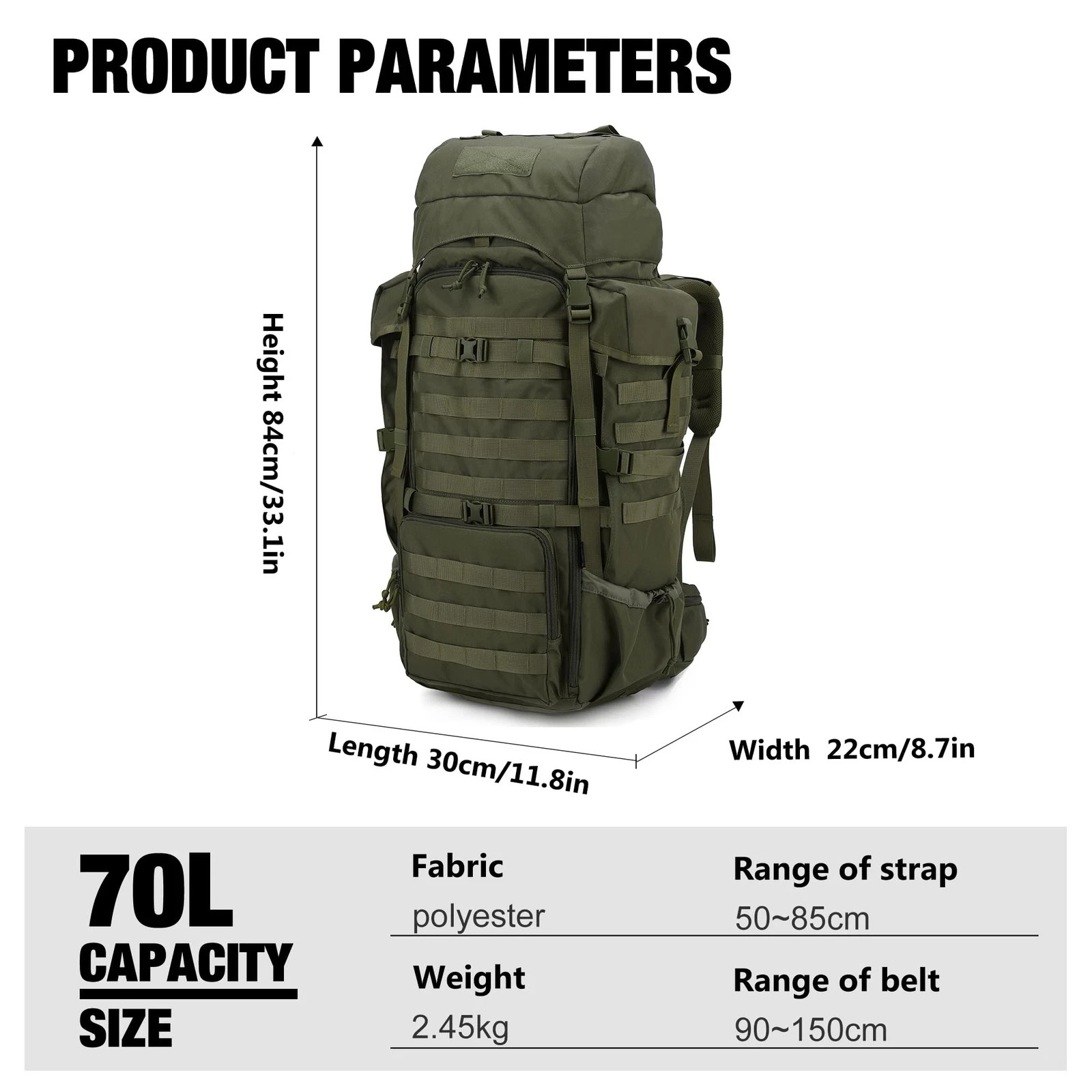 Mardingtop 70L Internal Frame Backpack for Hunting,Camping,Hiking Backpacking... 2