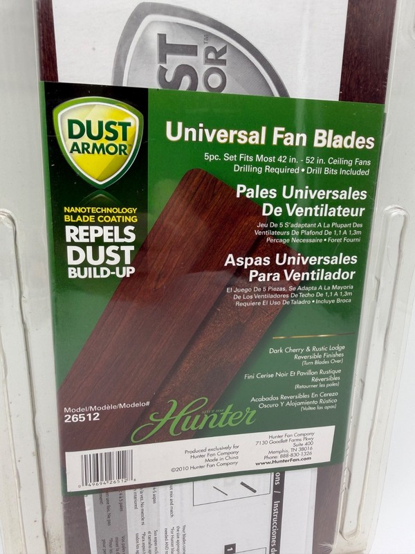 Hunter 26512 Reversible Cherry Brown Universal Ceiling Fan Blades 42"- 52" gallery