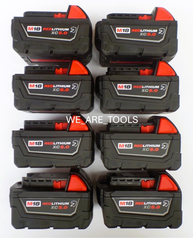 (8) New Milwaukee RESISTANT Battery GENUINE 48-11-1850R 5.0 AH XC M18 18V RED gallery