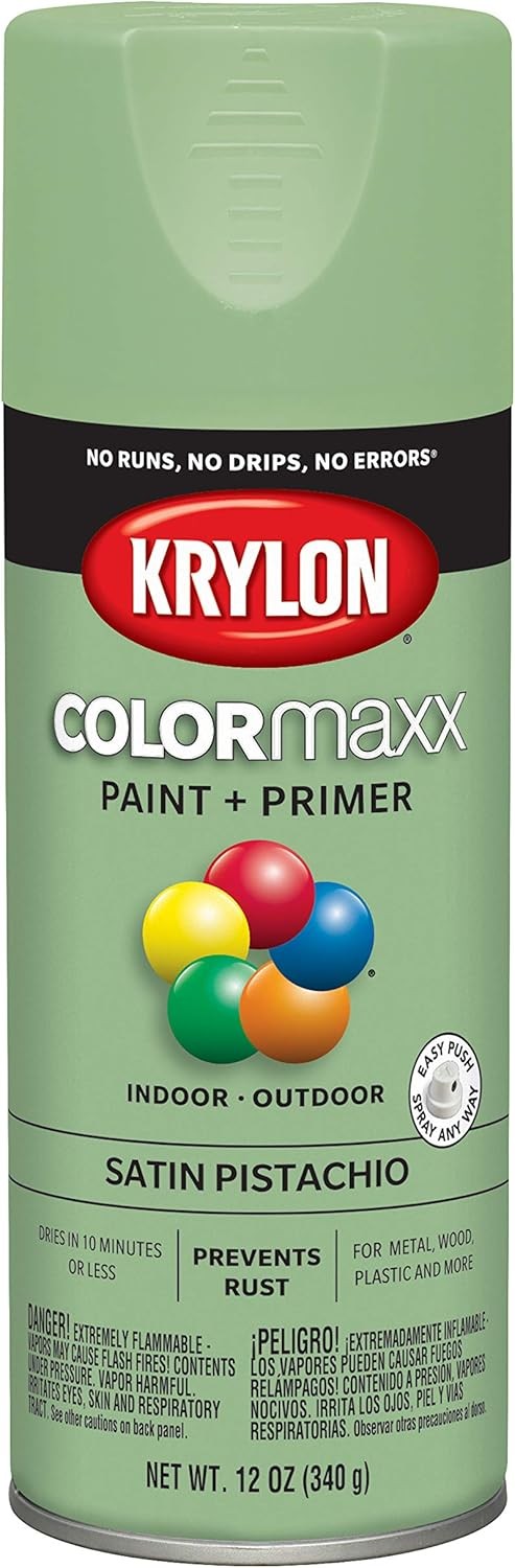 Krylon COLORmaxx K05575007 Spray Paint & Primer Satin Pistachio 12 oz K05575007 gallery