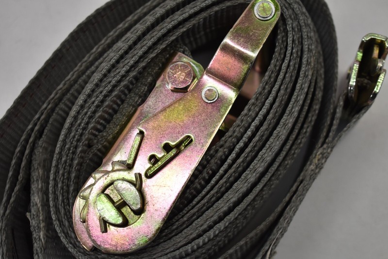US Cargo Control USCC Ratchet Strap w Spring E Fitting 2" x 16' Gray USED gallery