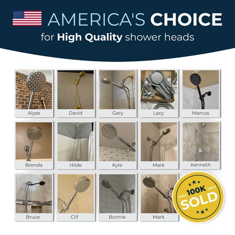 HammerHead Showers® Solid Metal Handheld Shower Head 2.5 GPM, Brushed Nickel gallery