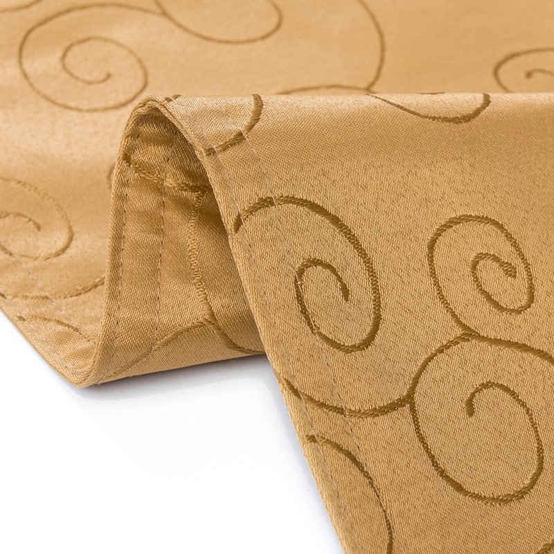 Microfiber Damask Elegant Double-Sided Table Runner - 90" x 16" Gold gallery