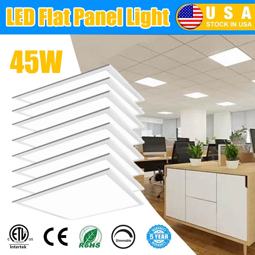 2X2FT LED Flat Panel Light 5400LM 8X45W 5000K Drop Ceiling Ceiling Office Lights gallery