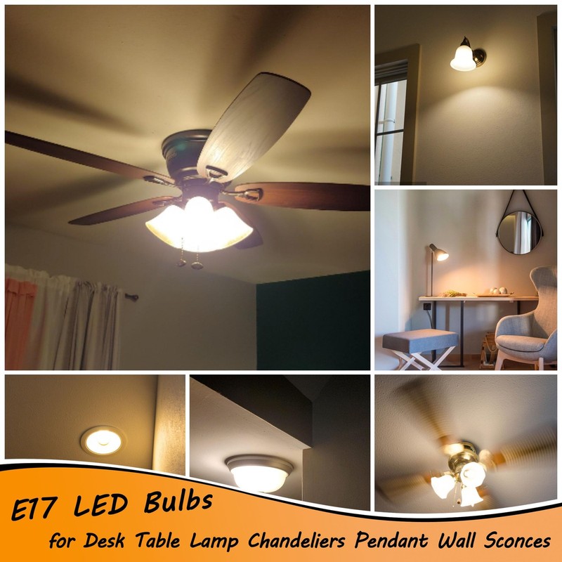 4 Pack E17 A15 G45 Globe Small Bulb 3000K Warm White AC120V 6W E17 Intermedia... gallery