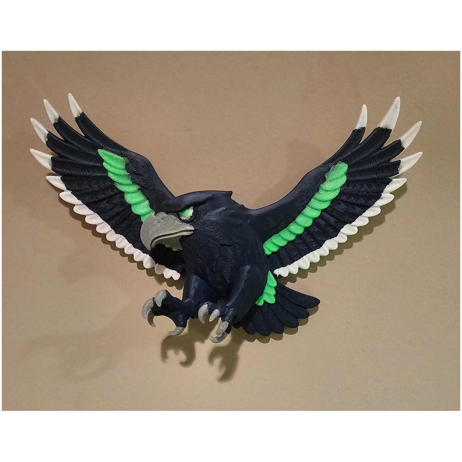 Seahawk Wall Decor 3D Print - 8" x 5" x 3" - Gray Navy Blue Green Seattle Gift gallery
