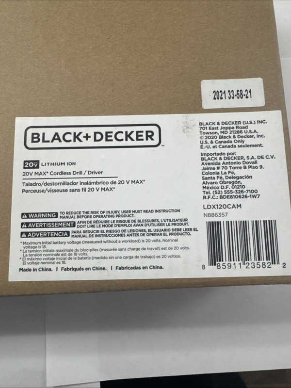 BLACK+DECKER LDX120 20V Max Lithium-Ion Cordless 3/8 inch *Drill Only gallery