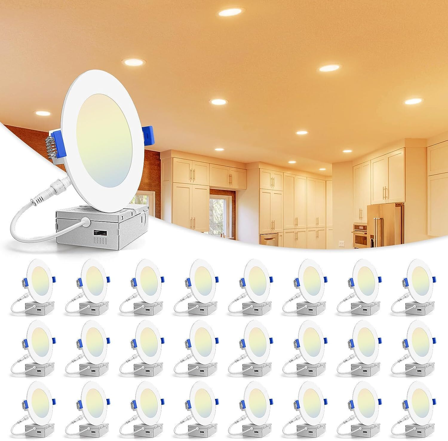 4 Inch 5CCT LED Recessed Ceiling Dimmable Light with Junction Box 2700K-5000K gallery