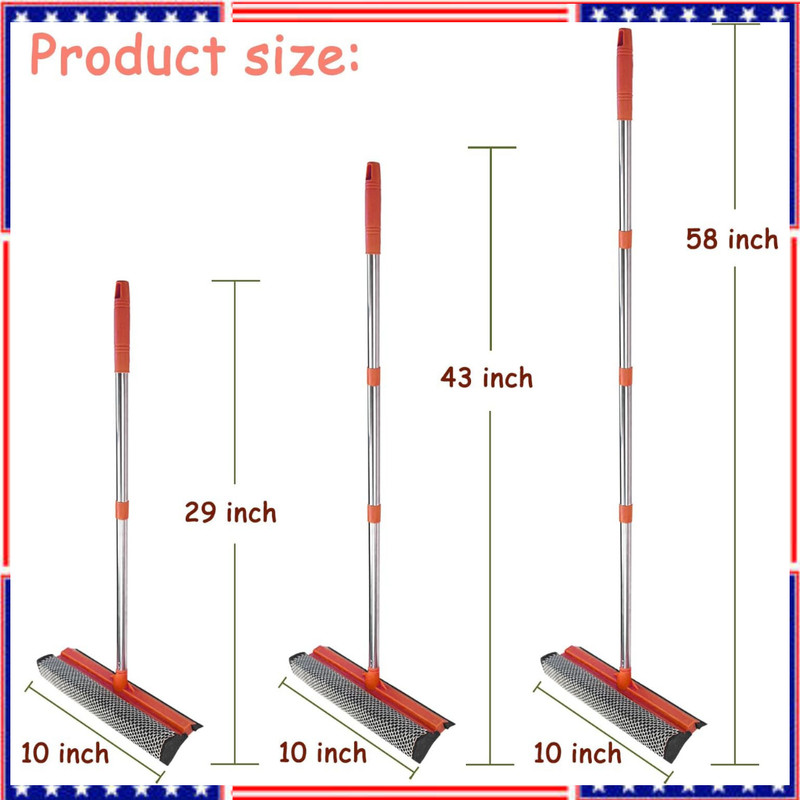 Windshield Cleaner Tool 2 in 1 Car Window Squeegee with Extendable Handle gallery