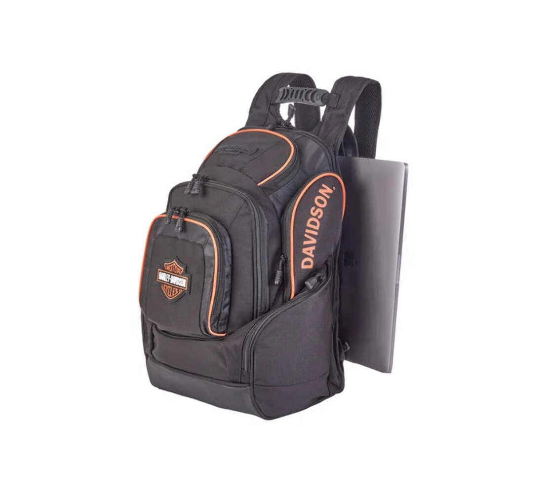 Harley-Davidson® Legend Backpack | Black with Orange 5