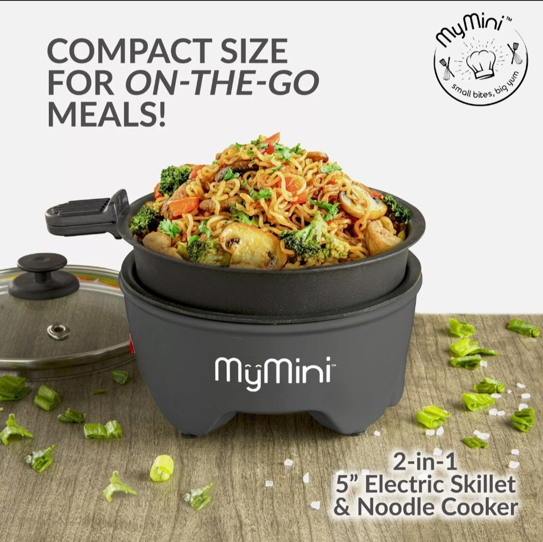 MY MINI NOODLE COOKER & SKILLET Blackberry 5" skillet 260 Watts Non-Stick NIB gallery
