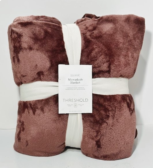 Threshold Full/Queen Microplush Dusty Rose Ultra Soft Plush Throw Bed Blanket gallery