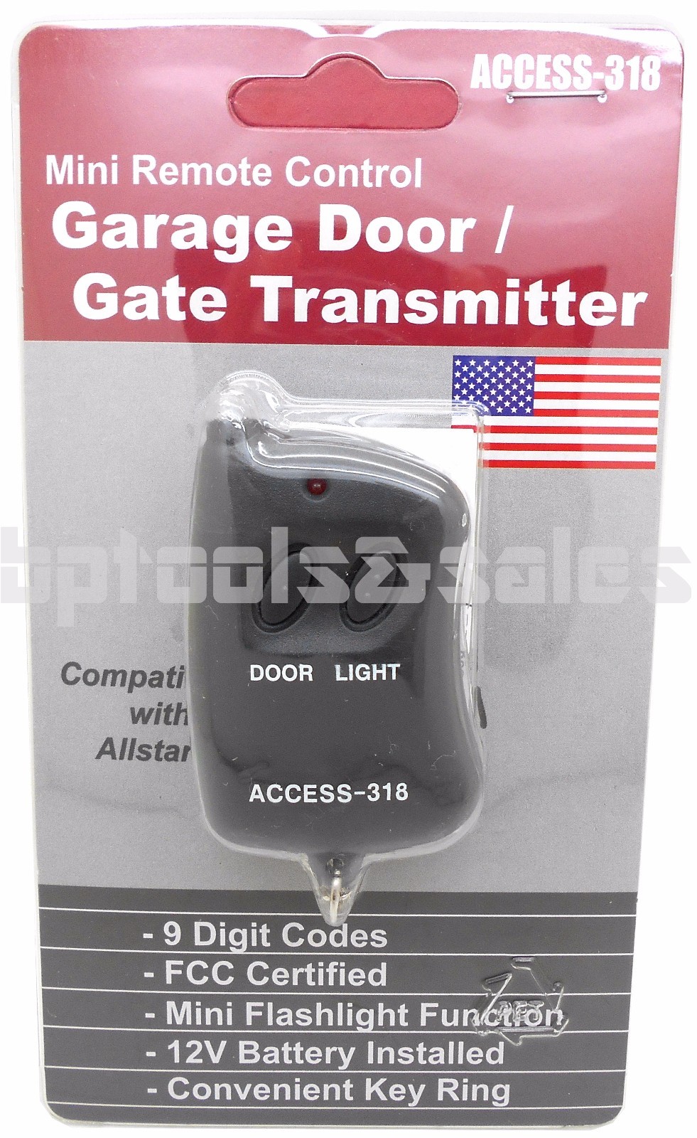 9 Digit Code Mini Remote Control Garage Door/Gate Transmitter w/ Mini Flashlight gallery