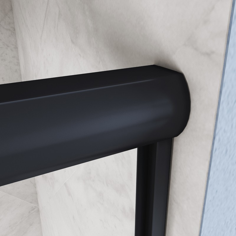 SUNNY Semi-Frameless 48’’x72’’ Double Sliding Bypass Shower Door 1/4 Glass Black gallery