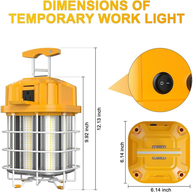 100W LED Temporary Work Light 14500LM Linkable Construction Jobsite Light 5000K gallery