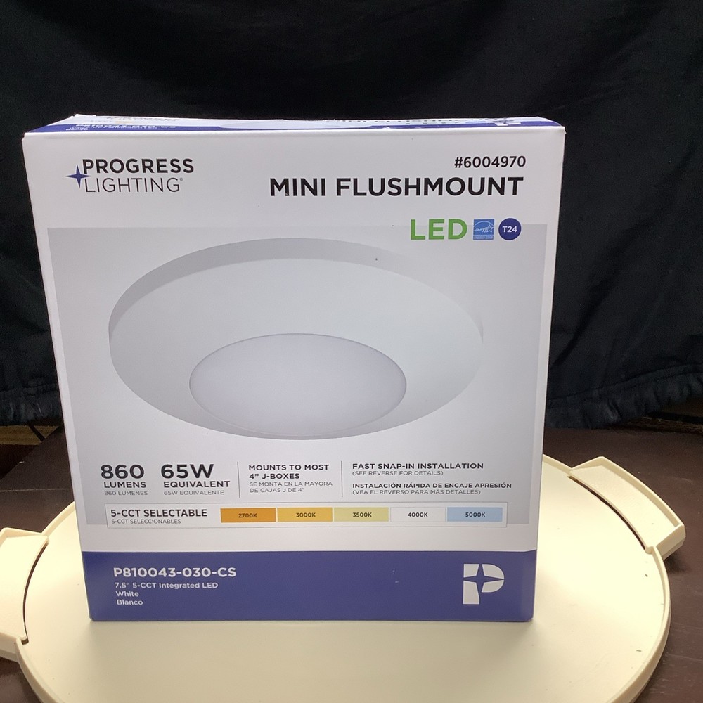Progress Lighting Mini Flushmount LED #6004970 White 7.5" P810043-030-CS