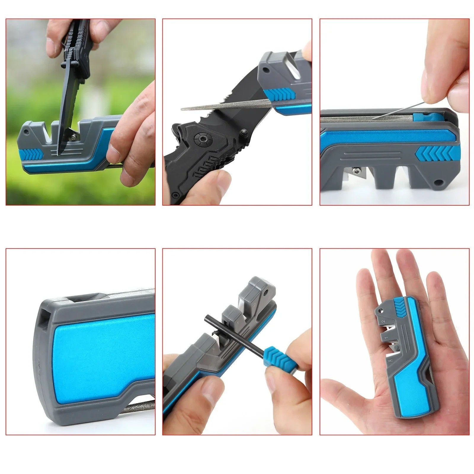 SHARPAL 6-In-1 Pocket Knife Sharpener &Survival Tool, with Fire Starter, Whistle gallery