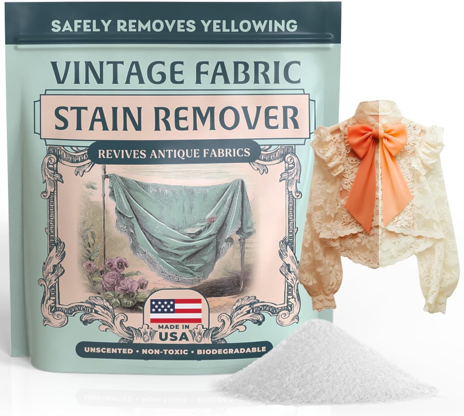 Vintage Fabric Stain Remover - Safely Cleans Retro & 16 Ounce (Pack of 1) gallery